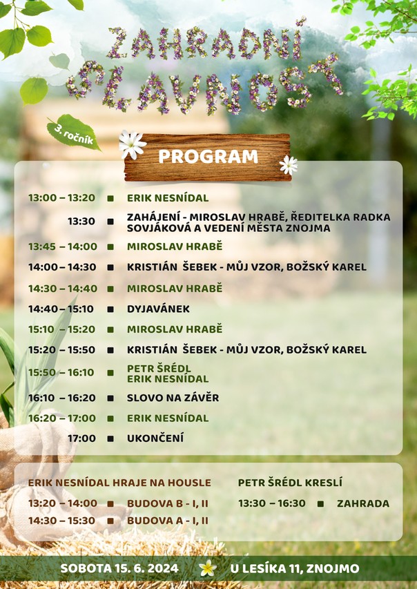 Zahradní slavnost - program